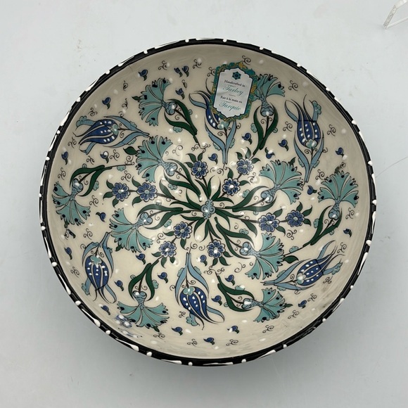 Nakkas Cini Turkish Ceramic Hand Painted Serving Bowl - Picture 1 of 4